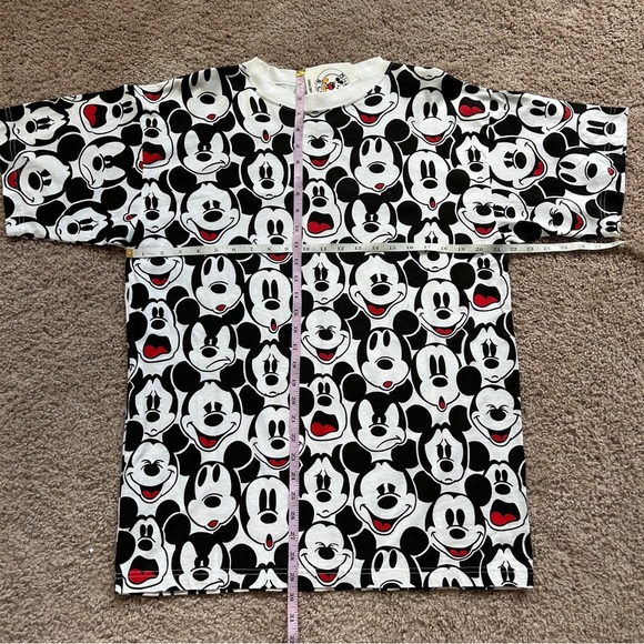 Disney Vintage 90s Mickey Mouse Black White Silk Screen Print T-Shirt NWT Large - Picture 8 of 9